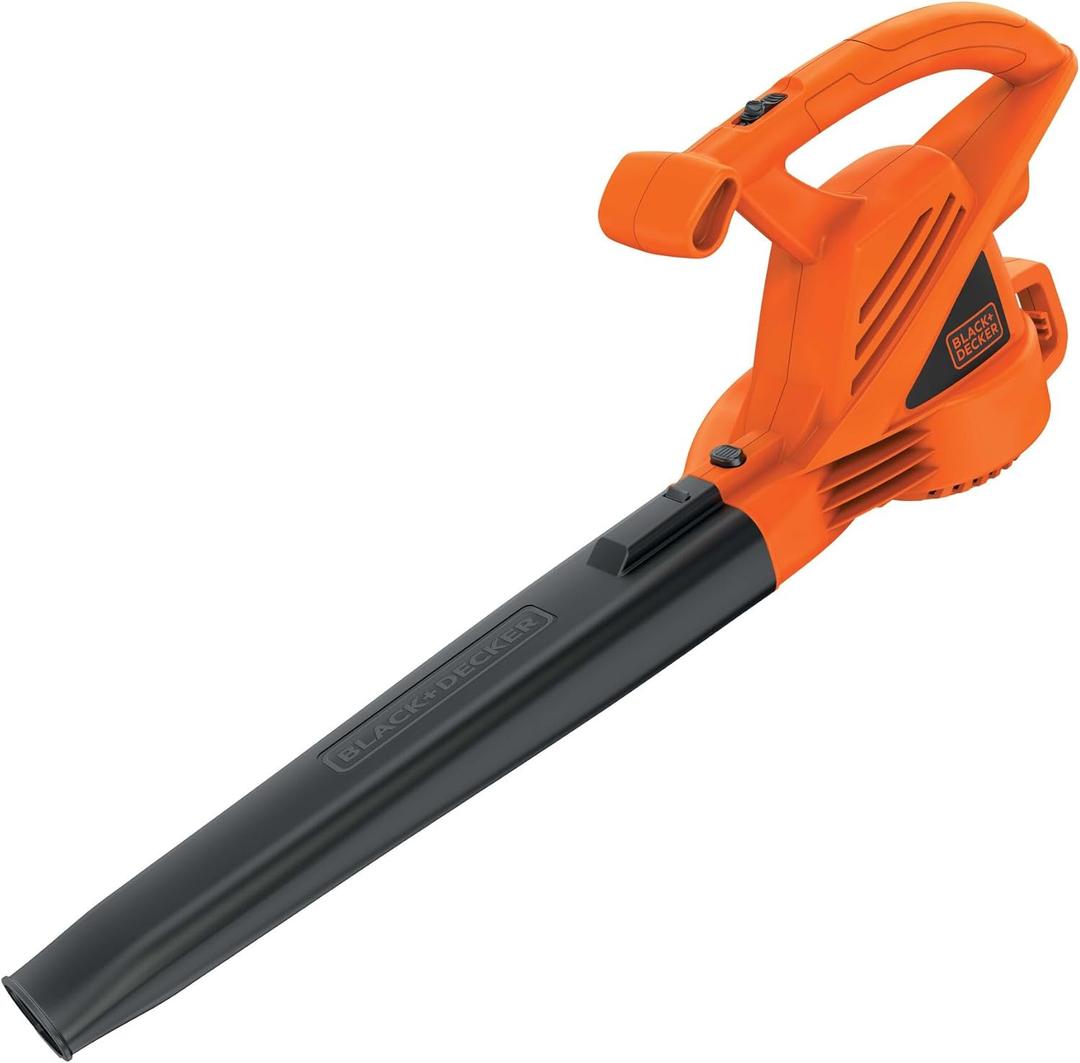BLACK+DECKER Electric Leaf Blower, Handheld Blowers for Lawn Care, Lightweight, 180 MPH 180 CFM, 7-Amp, Corded (LB700)