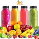 36 pcs 8oz Plastic Juice Bottles with Caps, Empty PET Disposable Plastic Bottles, Clear Bulk Drink Containers with Black Tamper Evident Lids for Juicing, Drinking and Other Beverages