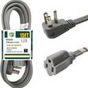 EP 15 Ft Heavy Duty Appliance Extension Cord - 14 Gauge 3 Prong Grounded Cable Wire, Ideal for Air Conditioners, Refrigerators, Microwaves, Washing Machines & More - Indoor Use, Gray (Grey)