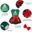 CuteBone Christmas Tree Dog Dress Velvet for Small Dogs Girl Puppy Dresses Green Plaid Dog Clothes CVA05M-D (Medium, C02-Christmas Tree)