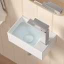 White Wall Mount Right Hand Sink, CE Certified, Ceramic 