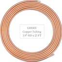 GOORY Copper Tubing 3/4" OD x 0.687" ID x 25 FT - 99.9% C12200 Pure ACR Tube - ASTM B280 Refrigeration T2 Copper Tube Soft Coil - Round Seamless Tubing for HVAC System Refrigerator Industry DIY