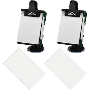 Harloon 2 Pcs Car Notepad Holder with Mount Car Memo Pad with Pen Pad Mount Clip Board Dashboard Clipboard Universal Suction Cup Message Flexible Neck Stationary Set for Home Office Kitchen Supplies