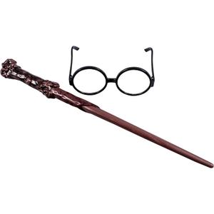 Disguise Harry Potter Accessories Set, Costume Wand and Glasses Kit Black & Brown, Childrens Size
