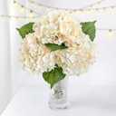 3PCS Cream Champagne Hydrangeas Artificial Flower 21" Real Touch Faux Latex Fake Hydrangeas Silk Bouquet for Home Kitchen Living Room Spring Table Office Wedding Party Arrangement