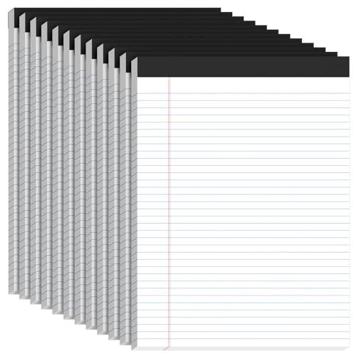 12 Pack White Legal Pads 8.5 x 11 College Ruled, 30 Sheets Per Note Pads 8.5 x 11, Perforated White Lined Paper Pads 8.5 x 11, Writing Pads with Sturdy Backing, Legal Notepads for School, Office, Home
