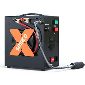 SMACO PCP Air Compressor 4500Psi/30Mpa High Pressure Air Compressor Paintball Scuba Tank Compressor HPA Pump Fill Station Auto-Stop,Oil-Free Powered by 12V DC or 110V AC with Water/Oil Separator
