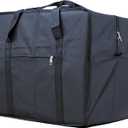 Extra Large Foldable Duffel Bag for Travel  Heavy-Duty Cargo Bag with Zippers & Reinforced Handles, TSA Approved, Water-Resistant size 25x19.5x13, TSA Aprove, load up to 50 lb (black)