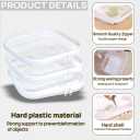 3PCS Clear Hard Plastic Zipper Case, Double Zippers Hard Pouch, Portable Travel Organizer Bin Clear Makeup Bag for Toy Storage, Snack Bag, Cosmetics, Pencil Case, Diaper Bag, Toiletry Bag (2M+1S) (EXP 02/11/26)