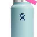 Hydro Flask Water Bottle - Insulated Stainless Steel - Wide Mouth Flex Straw Lid, Non Spill, Leakproof and Refillable in 32 Oz Polar Plunge