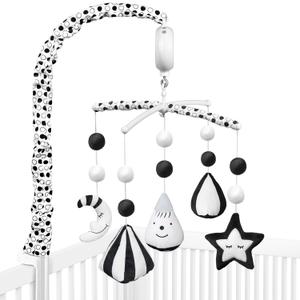 FEISIKE Baby Crib Mobile, Crib Toys Hanging with 35 Lullabies, 3 Modes Digital Musical BoxTurn Only, Music Only, Turn & Music Newborn Baby Toys Black/White for Boys and Grils