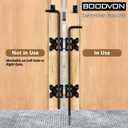 Heavy Duty 36 Inch Cane Bolt Gate Drop Rod Gate Stopper Hardware, Wooden Fence Latch for Gates, Metal Gates Doors Stopper for Gate Ground, Wrought Iron Gate Latches, Black Finish, 1 Pack