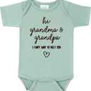 Hi Grandma& Grandpa I can't Wait to Meet You Baby Announcement Onesie,Pregnancy Announcement for Grandparents