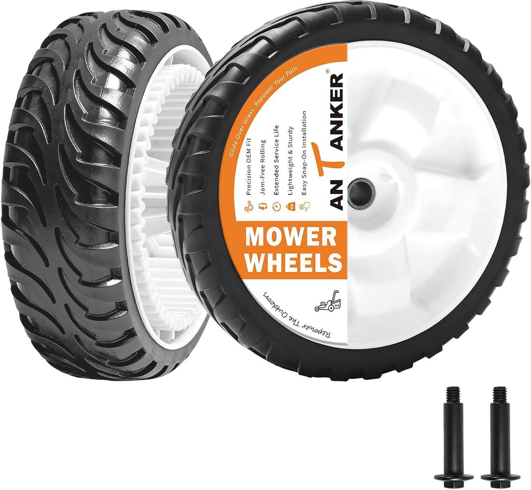 8" Front Drive Wheels for Toro Recycler 22" Lawn Mower Parts with Bolts, Replace for 119-0311 137-4832 115-2878, 53 Teeth Gear Self Propelled Push Mower Wheels, Toro Lawn Mower Wheels, 2 Pack
