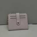 Small Wallets Woman RFID Blocking Leather Credit Card Holder - with ID Window - Card Wallets for Women - with Zipper Coin Purse - Keychain Wallet (Light Pink)