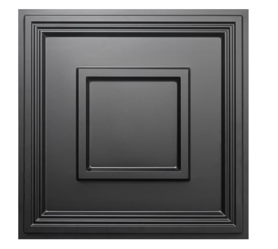 STICKGOO Black PVC Ceiling Tiles, 24 x 24 in, 12 Pack
2 x 2ft Drop ceiling panels, covers 48 sq ft, lightweight, ideal for glue-up installation or covering existing ceiling