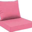All Smiles Outdoor Chair Cushions for Patio Furniture Set of 60x60 Inch for Deep Seat Waterproof Fade Resistant Replacement Cushions with Removable Cover for Seat Yard Garden Deck Hot Pink