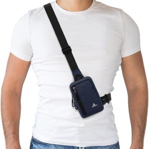 Peicees Small Crossbody Bag for Men Women Mini Sling Bag Travel Running Phone Daypack Cross Body Shoulder Bags with Keyholder (Dark Blue)