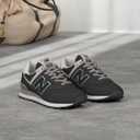New Balance Women's 574 Core Sneaker, Black/NB White, 7 B