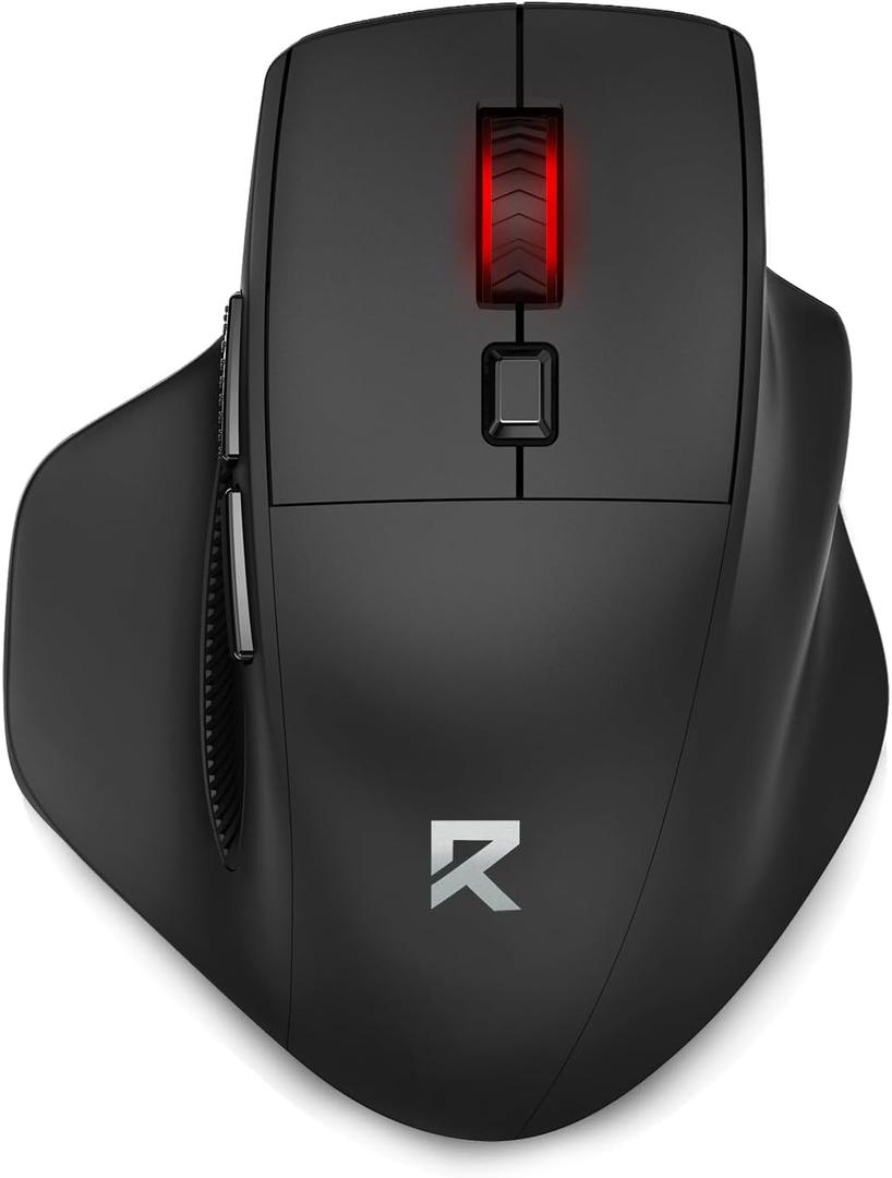 Redragon Big Wireless Mouse for Medium to Large Hands, 2.4GHz Ergonomic Computer Mouse, 6 Buttons, 4000 DPI, Full Sized USB Optical Mouse for Laptop, PC, Chromebook
