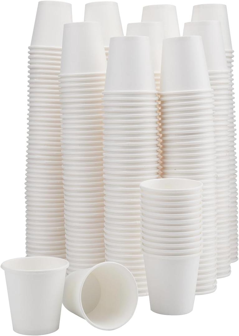 Nicunom Paper Bath Cups, 400 Count, 2 oz, White, Disposable, Round, Small Cups for Coffee, Water, Tea, Juice, Mouthwash, Medicines White