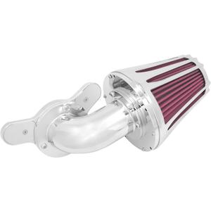 Motorcyle Air Cleaner Filter CNC 90 Forward-Facing Kit Fit for Harley Softail Touring Trike Sportster XL Dyna (Chrome Housing Red Element, B For Touring 00-07,Softail 00-15,Dyna 00-17)