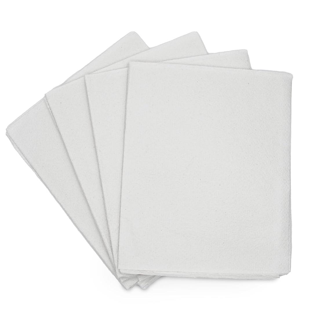 TIDI Everyday 100% Recycled Fiber Single-Use Medical Patient Drape Sheets, White, 40 x 48 (Pack of 100)  2-Ply Tissue  Pebble Embossed  Latex-Free Medical Supplies  Tattoo Supplies (9810824)