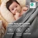 Bedsure 100% Cotton Muslin Throw Blanket Twin XL for Bed - 4-Layer Breathable and Lightweight Thin Soft Summer Gauze Muslin Blankets for Adults, Grey, 66x90 Inches