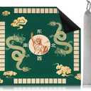 American Mahjong Game Mat for Table: Mah Jongg Card Games Mats with Carrying Bag - Square Anti Slip Portable Travel Mahjong Pad - Mahjong Table Covers For Board Game, Dice, Poker Cards and Domino