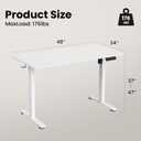 Casaphoria 48 x 24 inches Electric Standing Desk, Sit to Stand Desk with Memory Height Adjustment, Home Office Computer Desk for Writing and Games, White