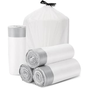 Trash Bags Drawstring Garbage Bags 8 Gallon Thickened Stretchy, Bathroom, Bedroom, Kitchen, Office and Living Room(100 Count)