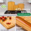 Greener Chef Luxury Wood Cutting Board 3-Piece Set with Vertical Grain Strength Technology - Extra Large Bamboo Cutting Boards for Kitchen with Deep Juice Grooves for Chopping - Lifetime Replacements