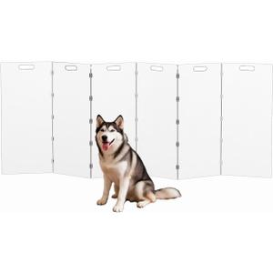 Acrylic Tall Dog Gate, Freestanding Pet Gate Barrier (6 Panel-31.5" H)