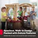 Step2 Grand Walk-In Kitchen & Grill Kids Playset, Indoor/Outdoor Kitchenette, Interactive Play with Lights and Sounds, Durable Plastic, 103 Piece Toy Accessories, Toddlers 2+ Years Old, Brown/Tan, Large