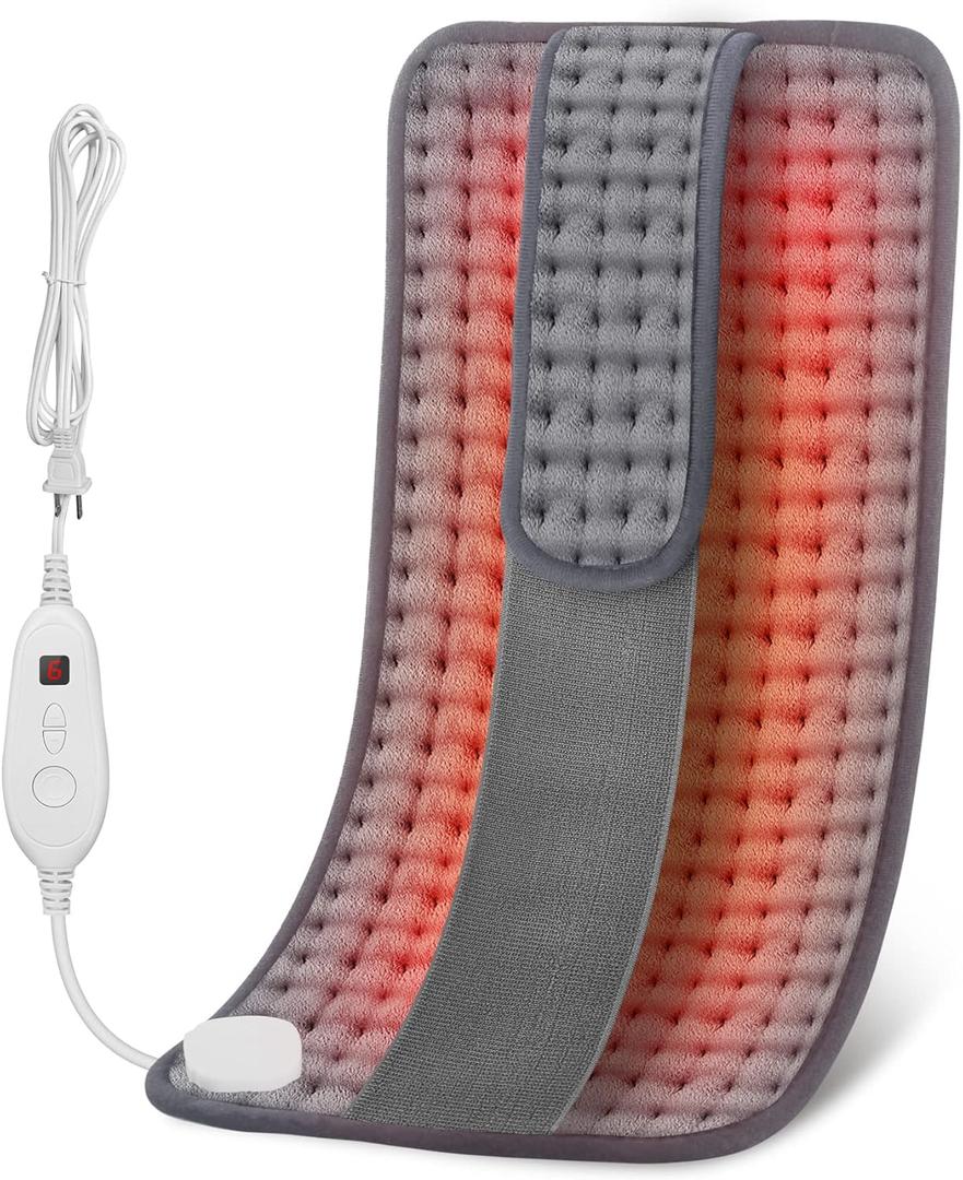 Comfier Heating Pad for Back with 6 Heat Settings & Auto Shut Off, Back Heating Pad for Lower Back Pain, Heat Pad for Back for Mom/Women, 12X24