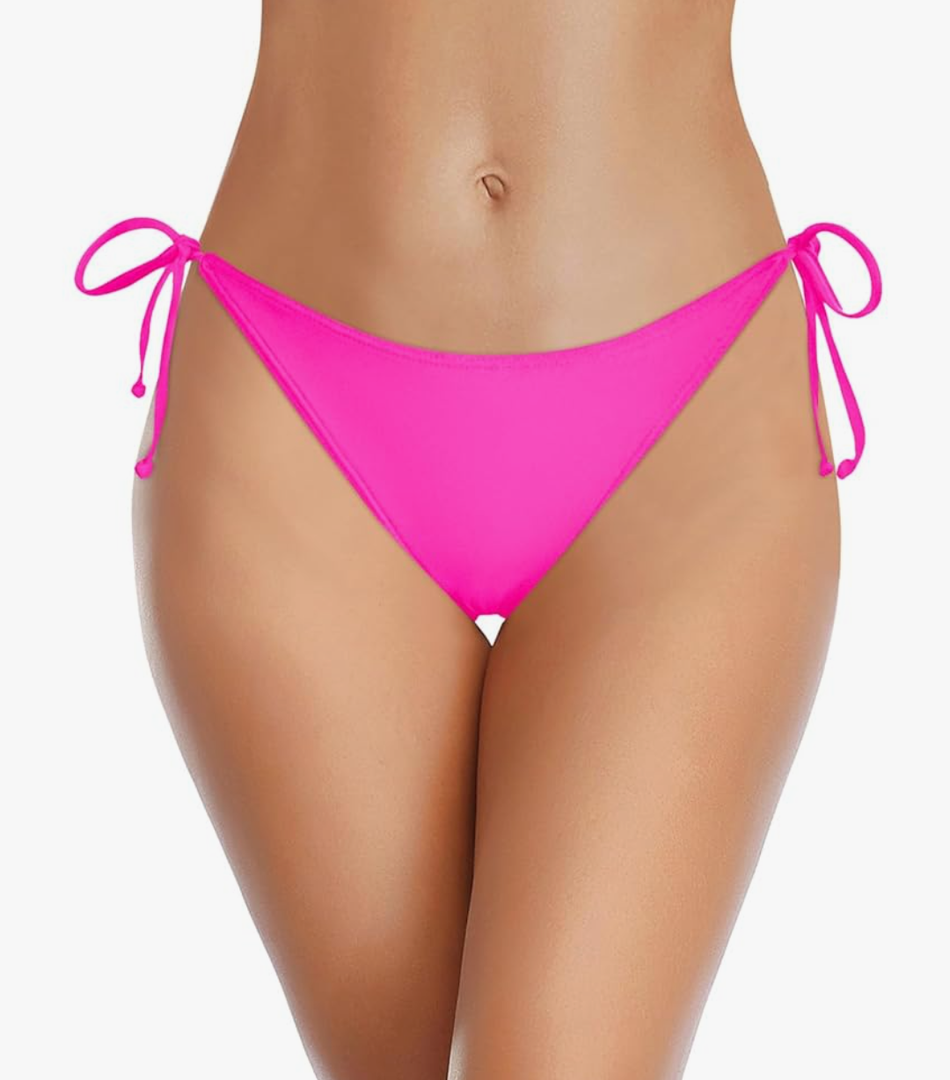Holipick Bikini Bottoms for Women String Bathing Suit Bottom with Moderate Coverage Low Waist Swim Bottom M