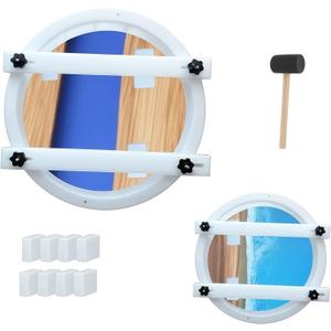 2Pcs Extra Large Round Resin Table Mold with Clamping System 16 Inch and 14 inch No Seal Epoxy Molds for River Table, Resin Clock, Floral Preservation Bouquet, DIY Art