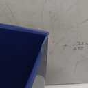 iDesign Small Plastic Bathroom Trash Can, Slim Rectangle Garbage Bin for Bedroom, Office, Dorm, Navy Blue