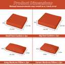 9 Pack Patio Cushion Covers Outdoor Furniture Cushion Slipcovers Replacement Waterproof with Zipper for 5 Pcs Patio Furniture Set, Covers Only, Orange