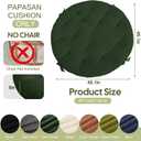 Papasan Chair Cushion, Papasan Circle Chair Cushion Tufted with Corduroy Cover (Without Chair) for Bowl Chair, 45 X 45 Inch, Green