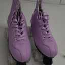 Cowhide High-Top Roller Skates - Classic Double Row Four-Wheel Skates for Men, Women & Girls (45=US:11, purple flash)
