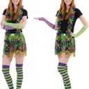 SATINIOR 8 Pcs Mardi Gras Costume Set Women, Tutu Skirt Outfit with Feather Boa & Headband, Carnival Party Favor Accessories (S)