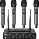 TONOR Wireless Microphones System with 4x10 Channels Cordless Handheld Microfono Inalambrico, 200FT UHF Range, Mics with Stable Signal Transmission for Karaoke Singing Party Church Wedding PA Speaker
