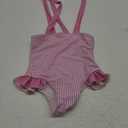 YOUNGER TREE Toddler Swimsuit Girl Color Block Stripe One-Piece Swimwear Baby Girl Bathing Suits （Pink-Stripe, 3_4 Years）