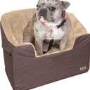 K&H Pet Products Bucket Booster Dog Car Seat, Seat Belt Secured, 2 Safety Leashes, Washable Covers, Sturdy Dog Booster Seats for Small to Medium Pets - Large Tan/Tan