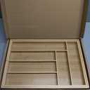 budu Silverware Drawer Organizer #18.5" Depth  Utensil Holder, Kitchen Drawer Organizers for Flatware, Cutlery  Perfect Utensil Organizer for Silverware & Other Kitchen Organization Tools & Storage (Bamboo - Natural)
