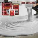 4 Gallon Luxury 3‑Component Epoxy Colored Sand Self‑Leveling Floor Paint, Marble‑Effect, 100% High Solids, 5.5:1 Sand‑Aggregate Ratio, 6H Hardness,1.5mm Finished Thickness (Light Gray ,100 Sq.Ft)