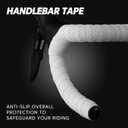 Bike Handlebar Tape, Silicone Bar Tape Road Bike, Extra Thick Soft & Non-Slip Comfortable Bicycle Handle bar Tape, Bike Grip Tape for Handlebars, Black (White)