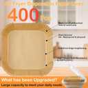 400 Pcs Air Fryer Liners Disposable, 8 Square Unbleached Heavy Duty Air Fryer Paper Liners, Parchment Paper for 5-8 qt Airfryer Basket, Non-Stick & Non-Leak Airfryer Liners for Deep Fryer Accessories