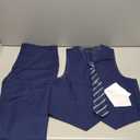 Boys' Suit Kids Formal Tuxedo Suits Set for Boys 4 Piece Dress Clothes Easter Wedding Outfit with Tie Pocket Square, Blue, Size 16 Y